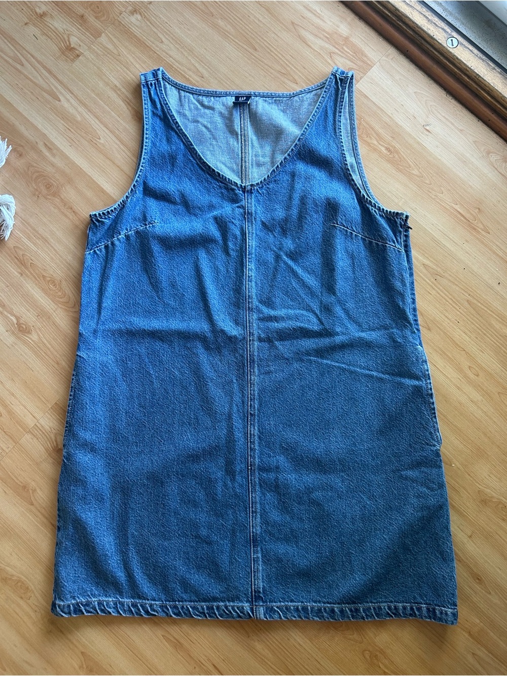 GAP Dark Blue Denim Jumper Dress - Straight Silhouette